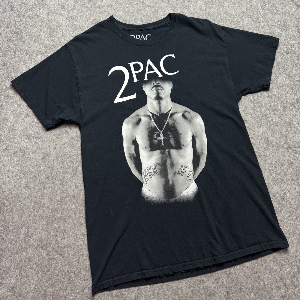 2Pac Shirt Men M Black Bravado Thug Life Concert Tour Official Death Row Tee